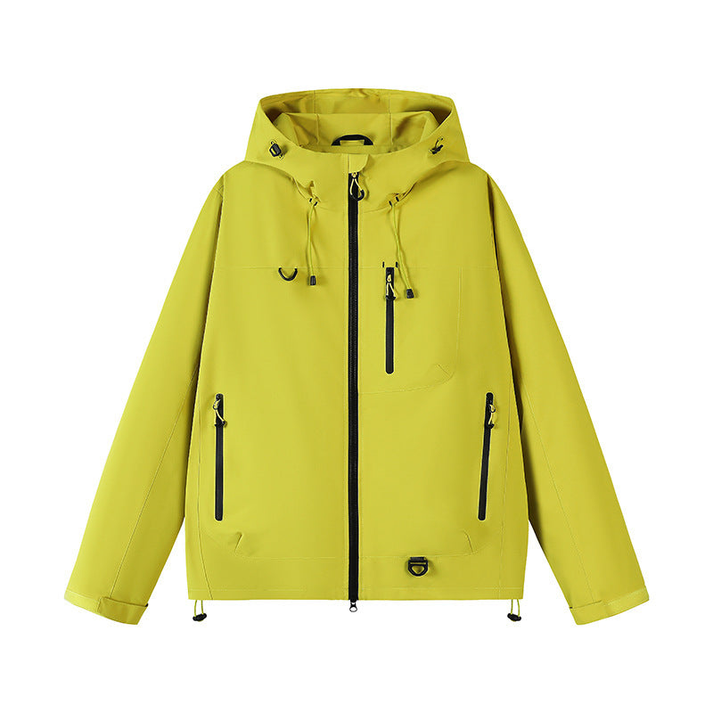 Men's technical outdoor jacket with adjustable hood design and multiple zip pockets Lisslune