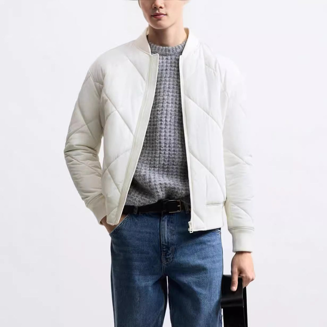 Men's quilted casual jacket with sporty cut and side pockets Lisslune