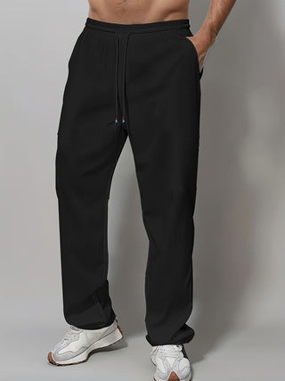 Men's Sporty Relaxed Fit Jogging Pants with Elastic Waistband and Side Pockets Lisslune