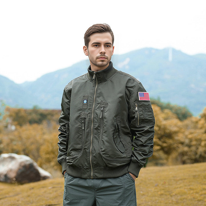 Men's camouflage bomber jacket with high-density material and versatile pockets Lisslune