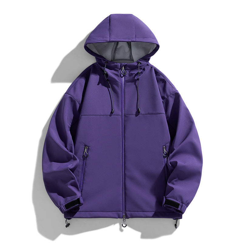 Men's Technical Transitional Jacket with Adjustable Hood Collar and Practical Zip Pockets Lisslune