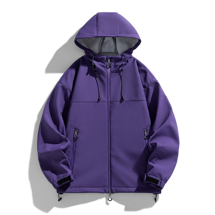 Men's Technical Transitional Jacket with Adjustable Hood Collar and Practical Zip Pockets Lisslune