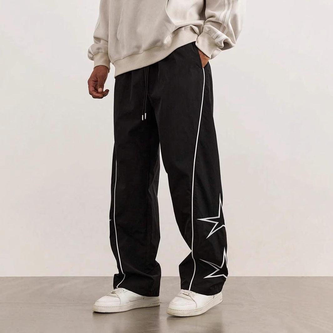 Men's sporty leisure pants with side appliqués Lisslune