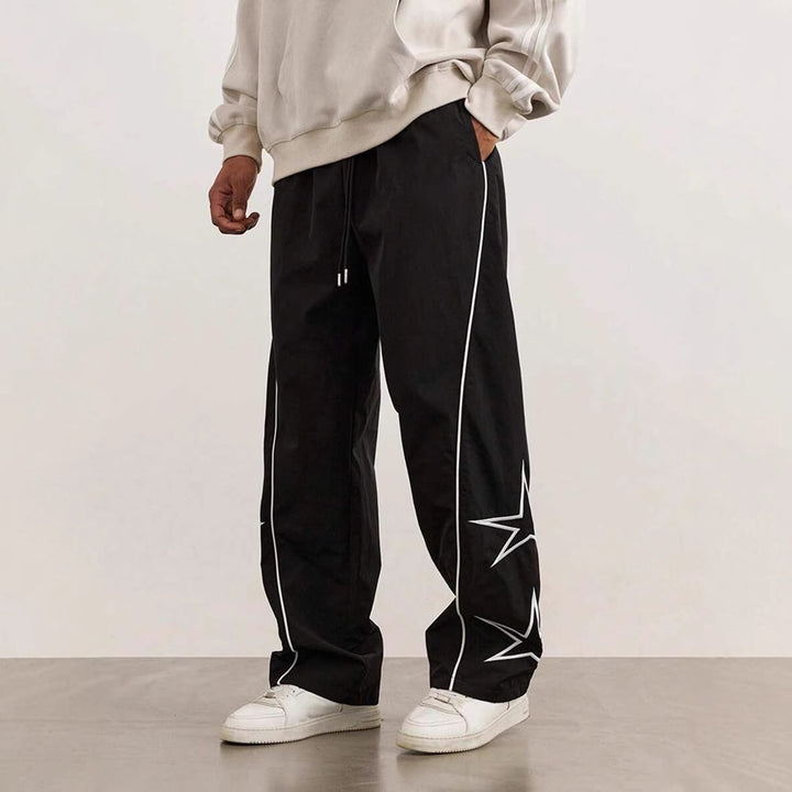 Men's sporty leisure pants with side appliqués Lisslune