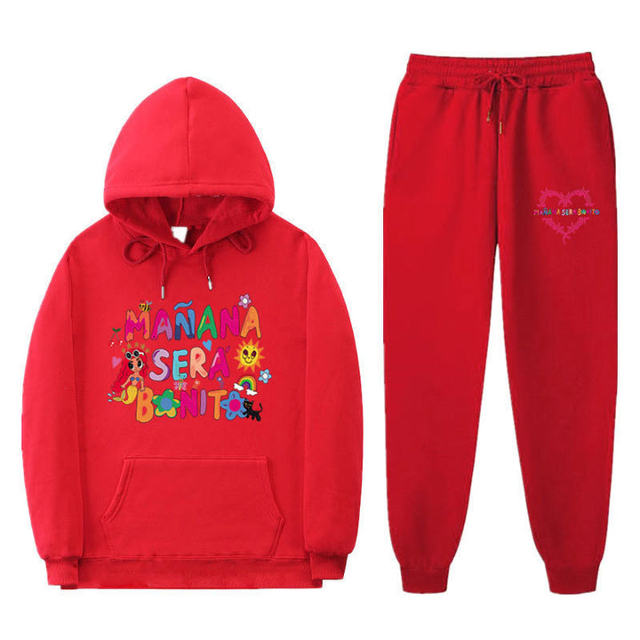 Women's Sweatshirt and Jogging Pants Set with Colorful Print Lisslune