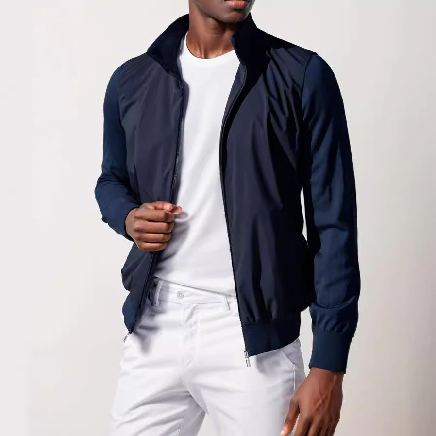 Men's casual summer jacket in minimalist design with practical zip pockets Lisslune