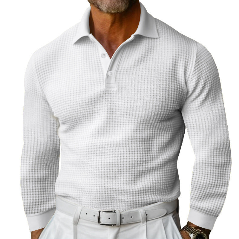 Men's stylish long sleeve shirt with textured design and modern button placket Lisslune