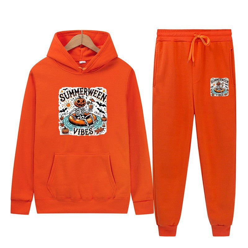 Women’s hoodie and jogging pants set with festive Halloween motif Lisslune