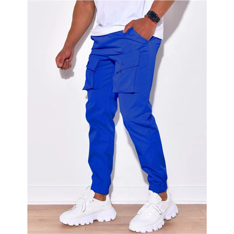 Men's cargo pants with many pockets and elastic cuffs Lisslune