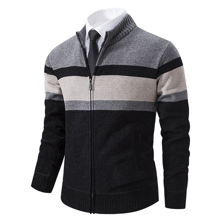 Men's cardigan with textured design and high-collar Lisslune