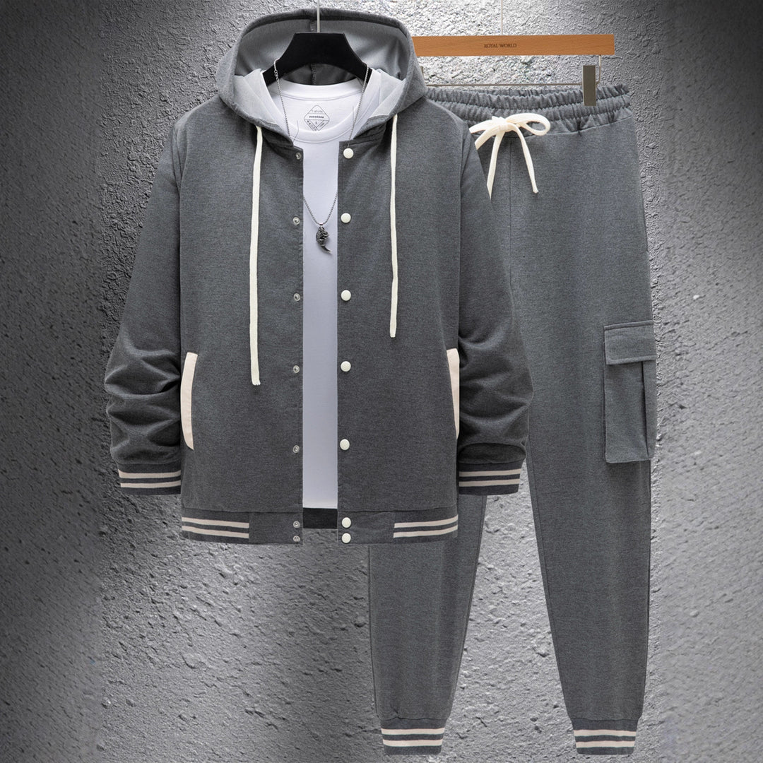 Men's sporty hoodie and jogger set with practical pocket and optimal fit Lisslune