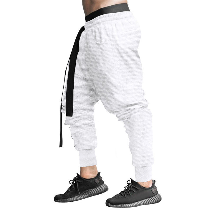 Men's stylish casual pants with elastic waistband and trendy drawstring Lisslune