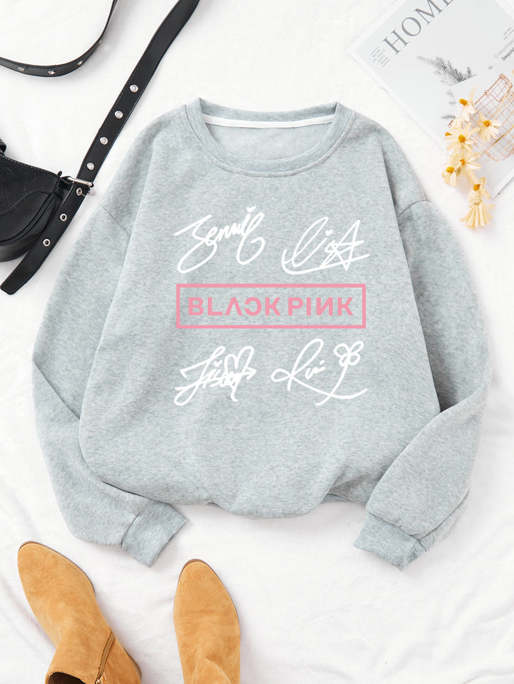 Women's casual sweatshirt with creative signature motif Lisslune
