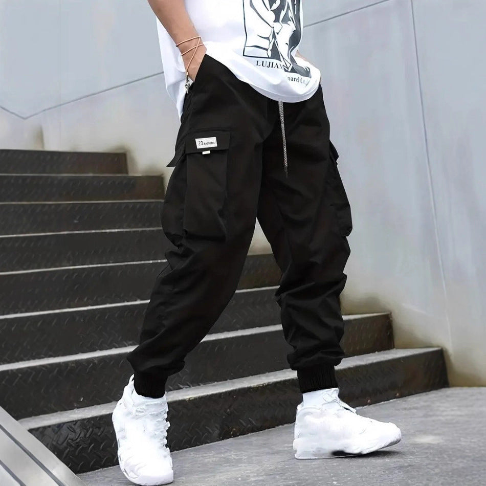 Women's Cargo Jogging Pants with Side Pockets and Elastic Cuffs Lisslune