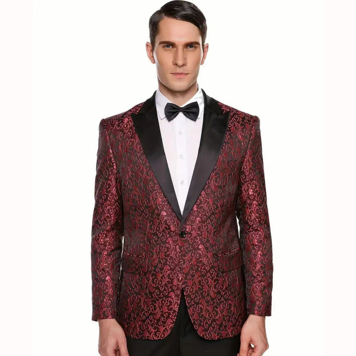 Men's luxurious sequin blazer with floral design Lisslune