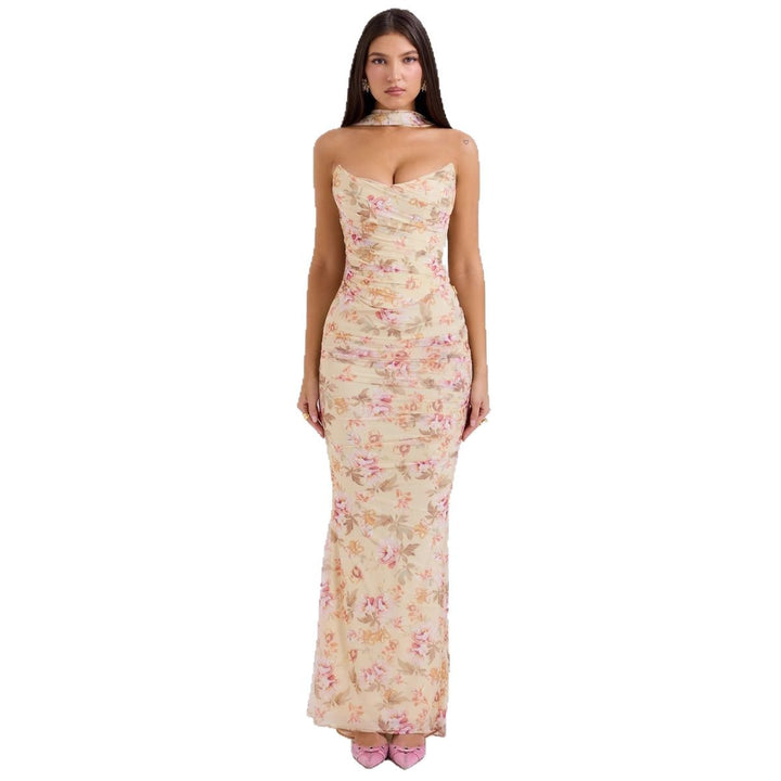 Women's form-fitting evening dress with off-shoulder design and sophisticated draping Lisslune