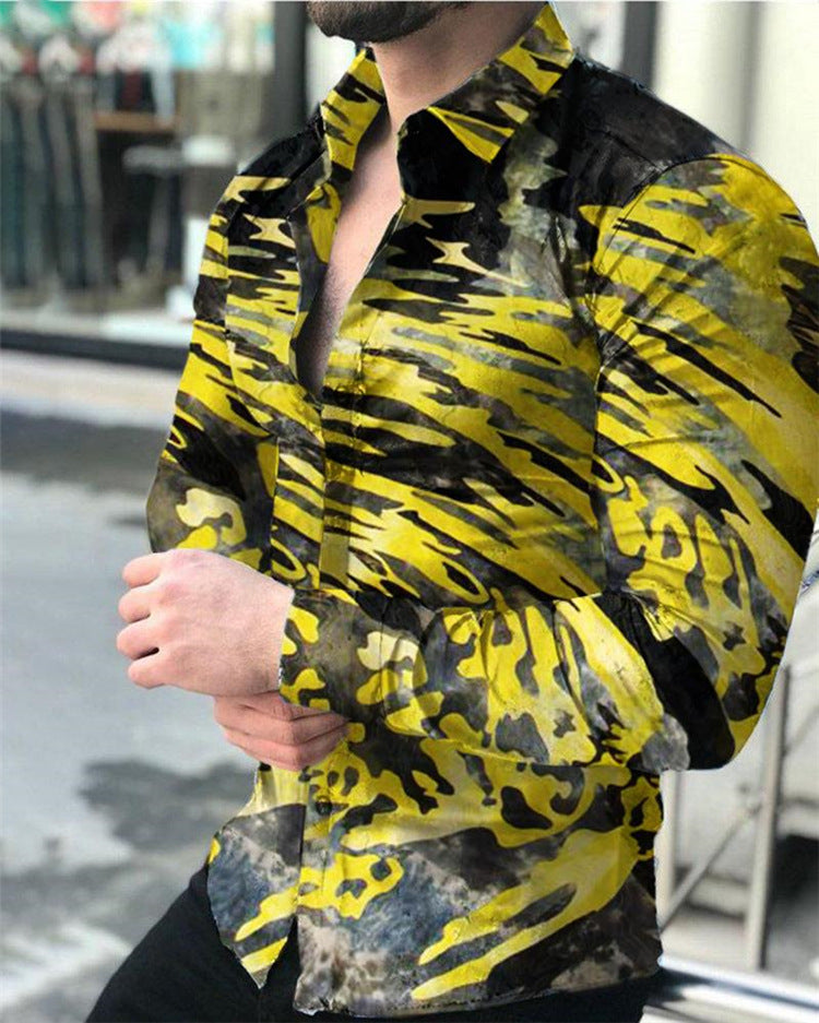 Men's shirt with fashionable patchwork design Lisslune
