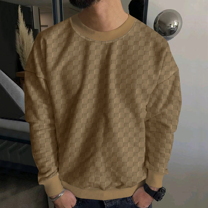 Men's Fashion Sweatshirt with Textured Design Lisslune