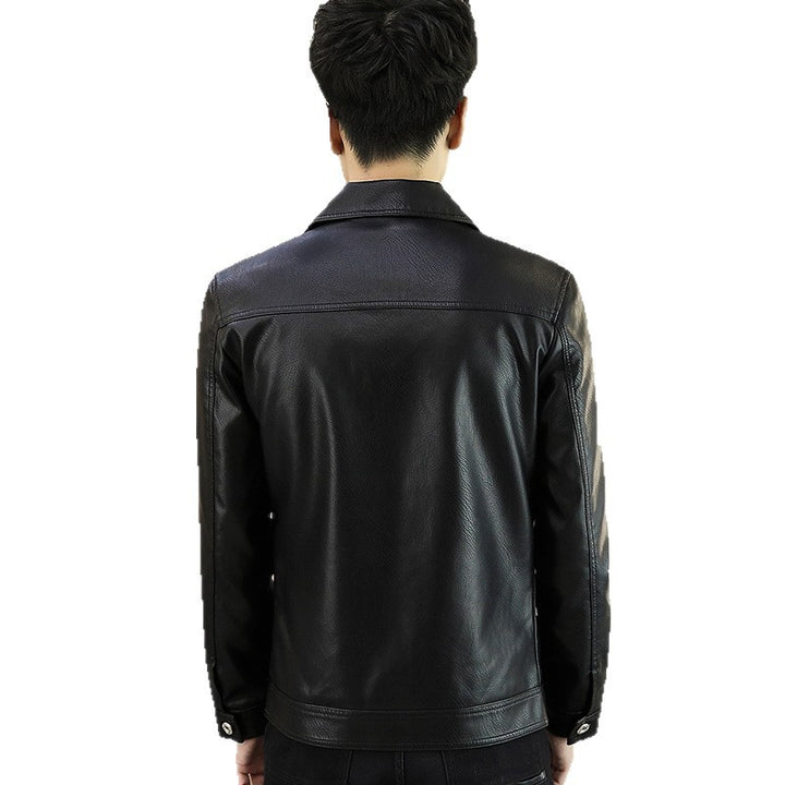 Men's fashionable synthetic leather jacket with practical pockets Lisslune 1763006573