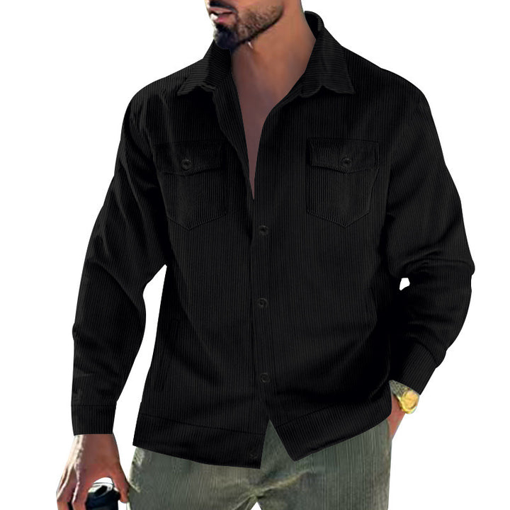 Men's jacket in vintage style with practical pockets and textured design Lisslune