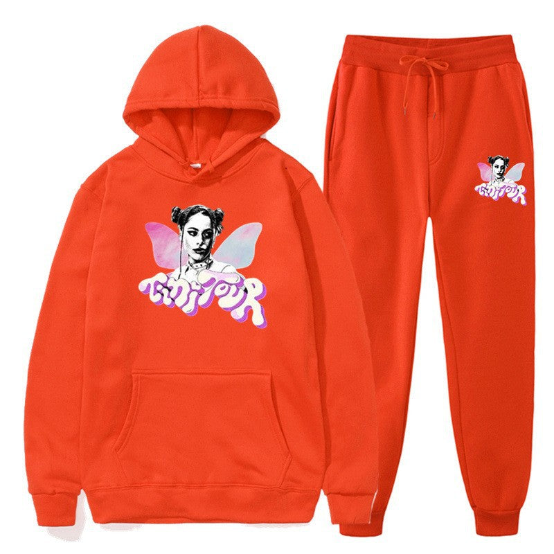 Women's sweatshirt and jogging pants set with creative graphic design Lisslune