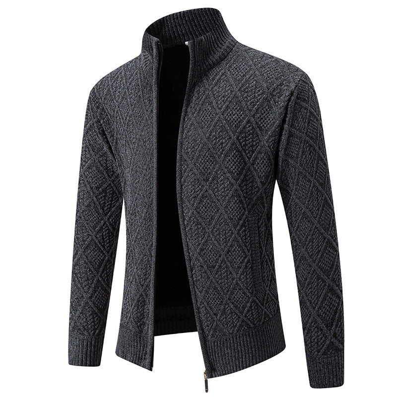 Men's cardigan with textured design and high collar Lisslune
