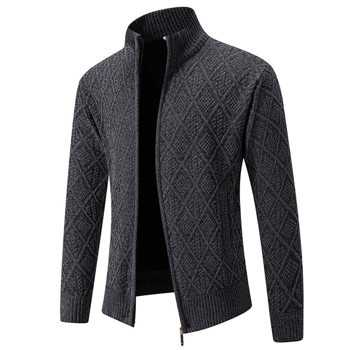 Men's cardigan with textured design and high collar Lisslune