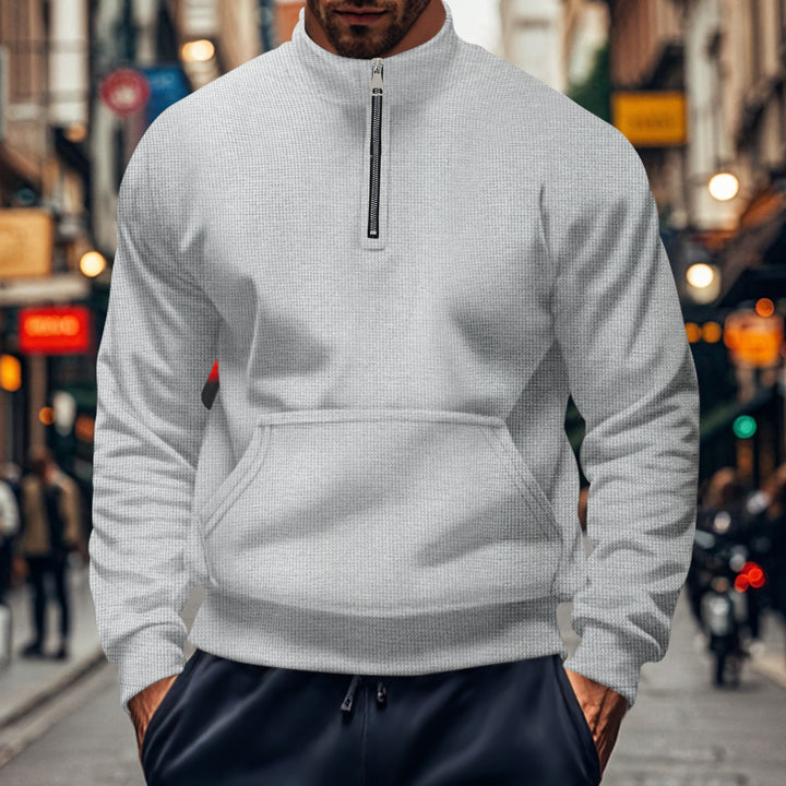 Men's sporty hoodie with zipper and practical pockets Lisslune