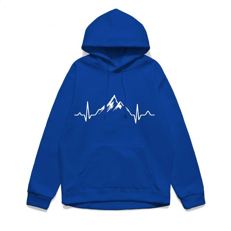 Women's hoodie with stylish mountain motif and high-quality cotton Lisslune