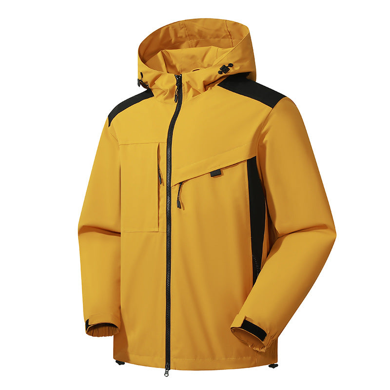 Men's multifunctional outdoor jacket with adjustable hood and strong zippers Lisslune