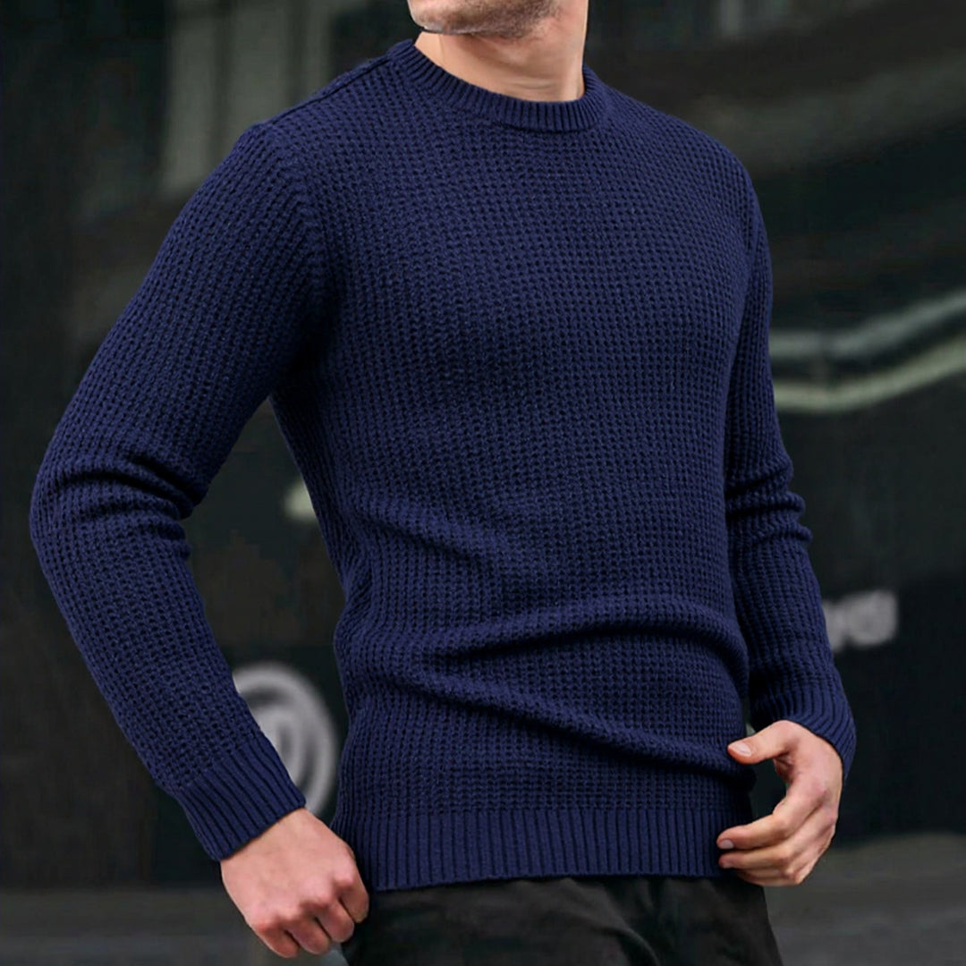 Men's loose-knit sweater with waffle pattern Lisslune