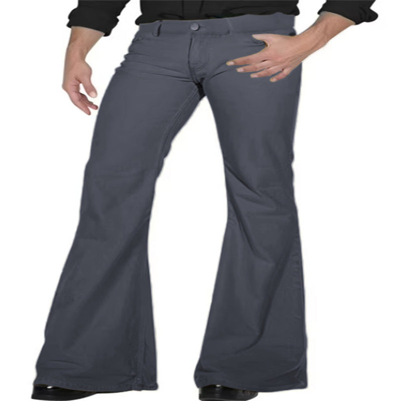 Men's fashionable flared pants with high waist and elastic material Lisslune