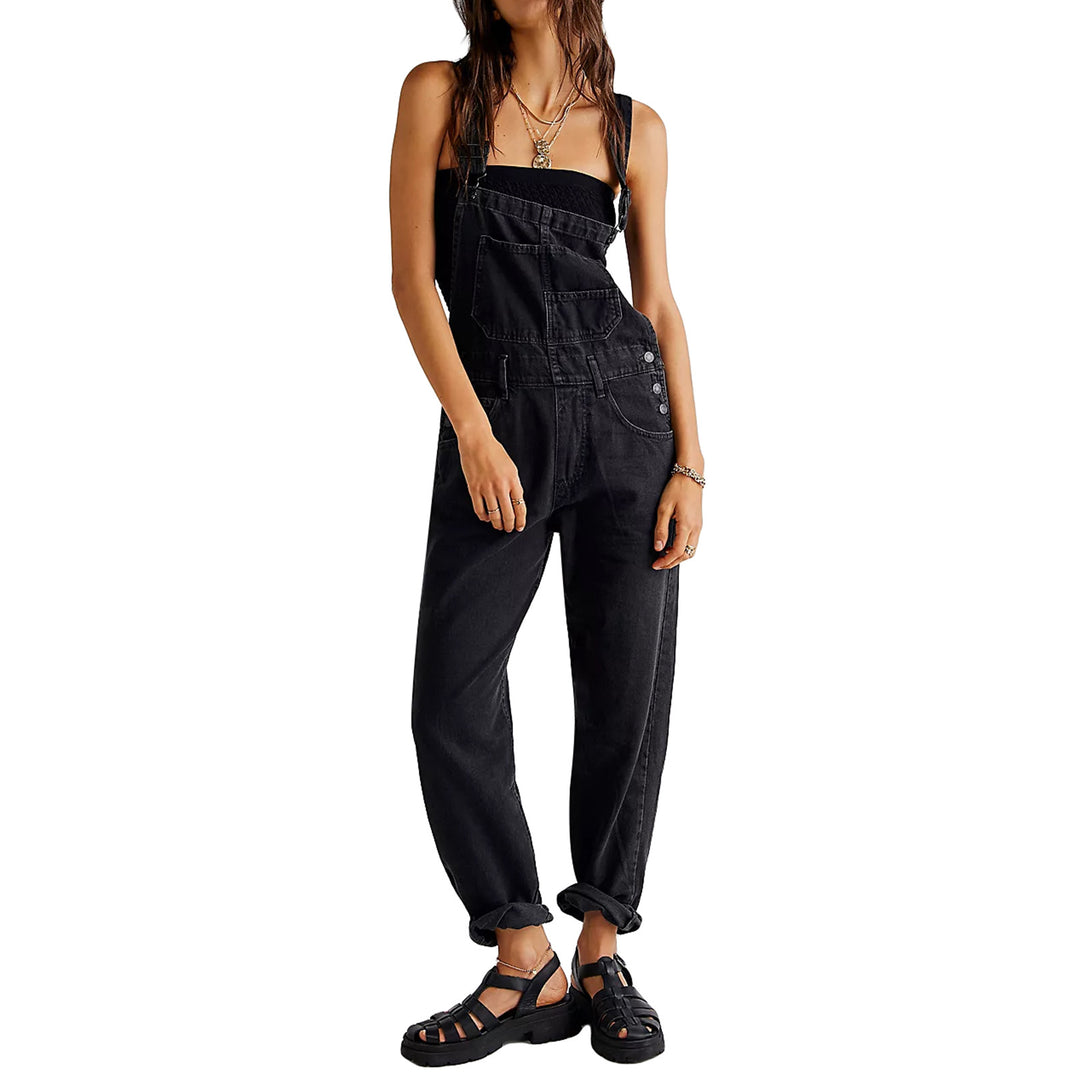 Women's Casual Denim Overalls with Practical Pockets and Adjustable Waist Lisslune