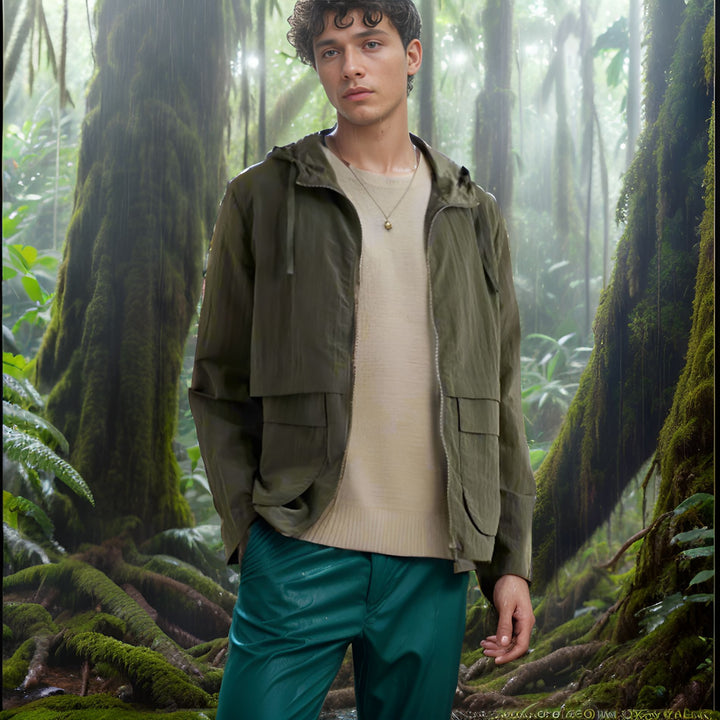 Men's lightweight jacket in casual style with spacious pockets Lisslune