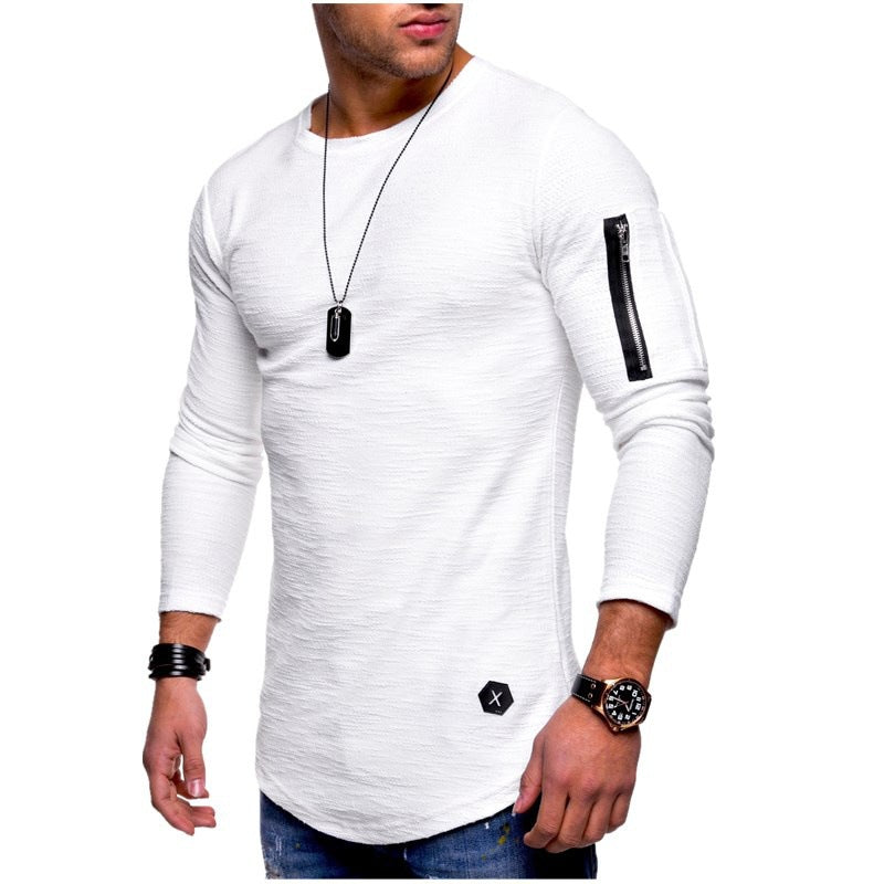 Men's long-sleeve shirt with modern texture pattern and practical arm pocket Lisslune