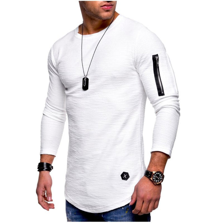 Men's long-sleeve shirt with modern texture pattern and practical arm pocket Lisslune