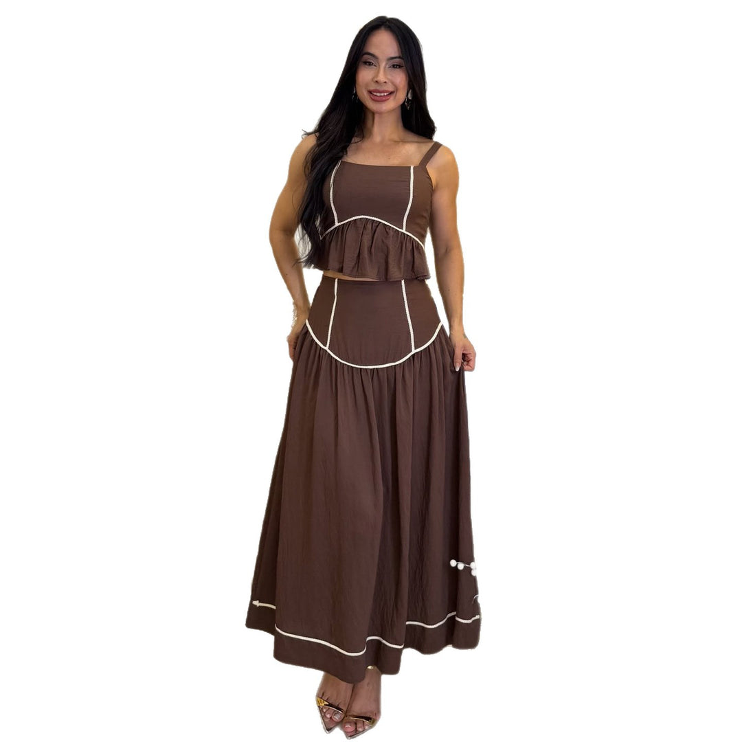 Ladies Two-Piece Set with Airy Ruffle