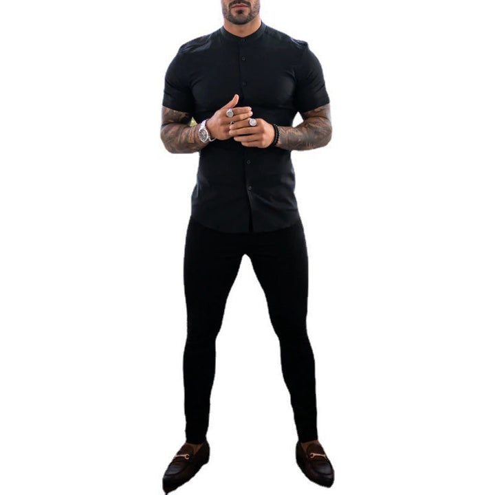 Men's Slim-Fit Chino Pants with Elastic Waistband and Deep Side Pockets Lisslune