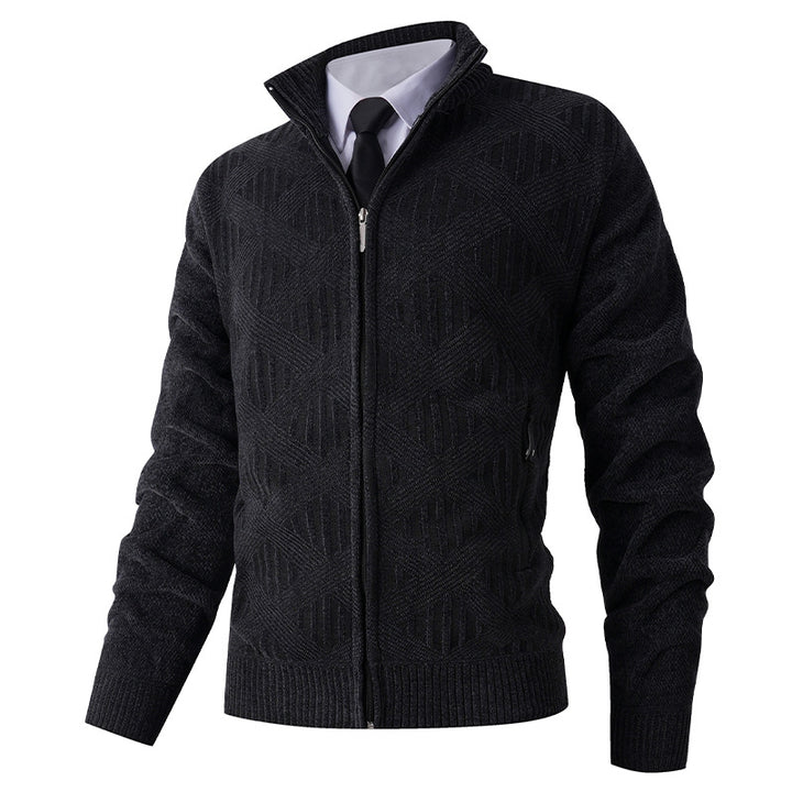 Men's cardigan with textured pattern and high collar Lisslune