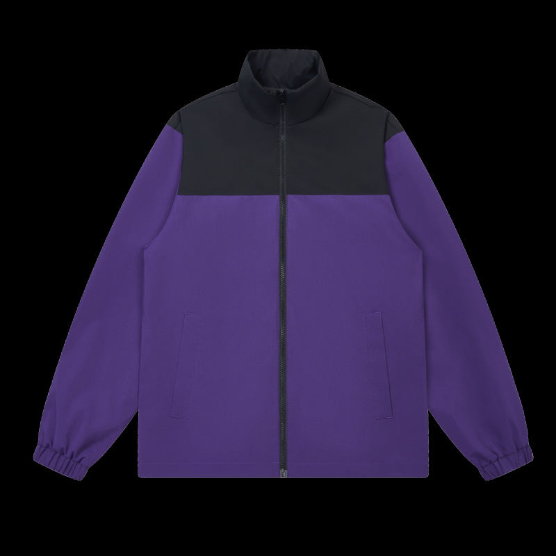 Men's Sporty Transition Jacket with Elastic Hem and High Collar Lisslune