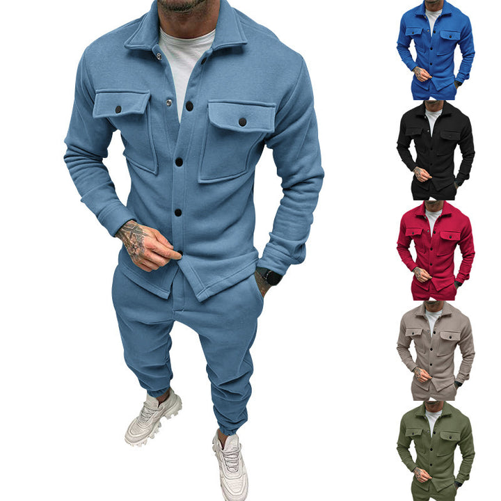 Men's casual sweat jacket with functional pockets and modern collar Lisslune