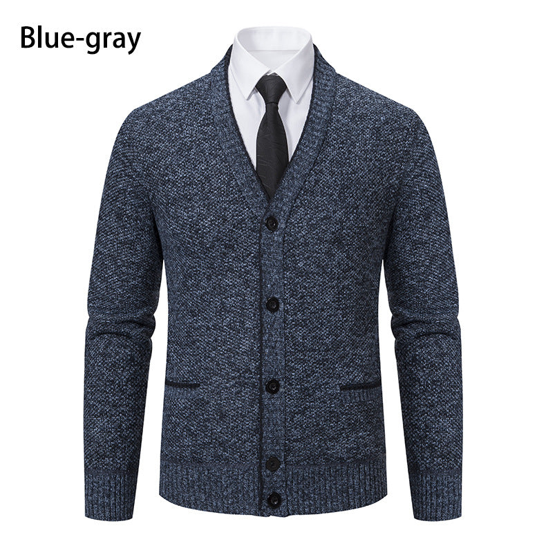 Men's cardigan with V-neck and elegant details Lisslune