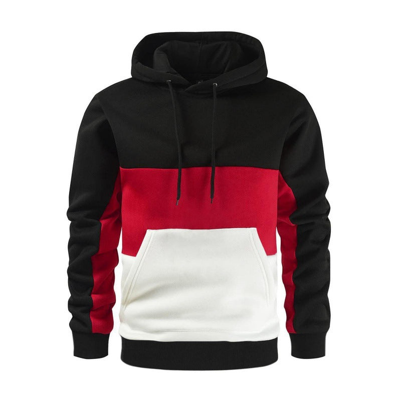 Men's sporty hooded sweatshirt with contrasting color block design Lisslune