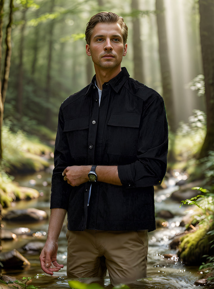 Men's casual shirt jacket with practical pockets Lisslune