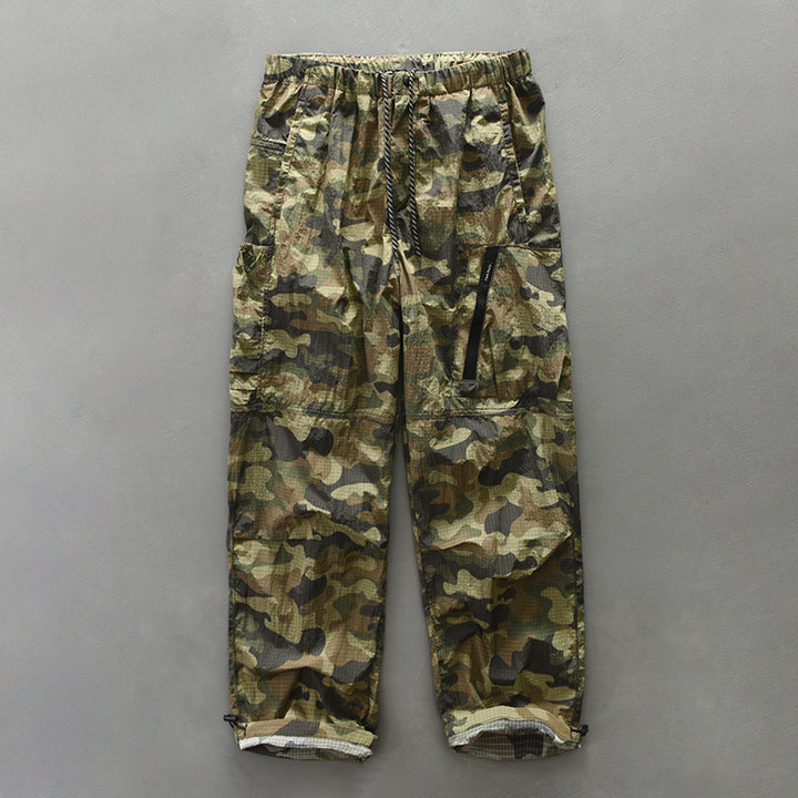 Men's functional trousers with elastic waistband and side zip pockets Lisslune