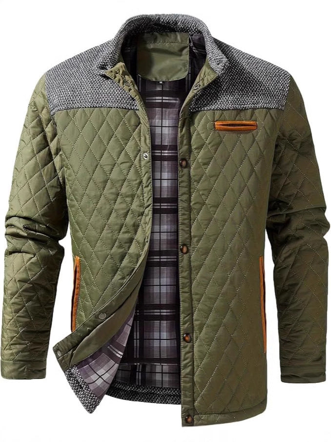 Men's Quilted Transitional Jacket with Fashionable Collar Lisslune