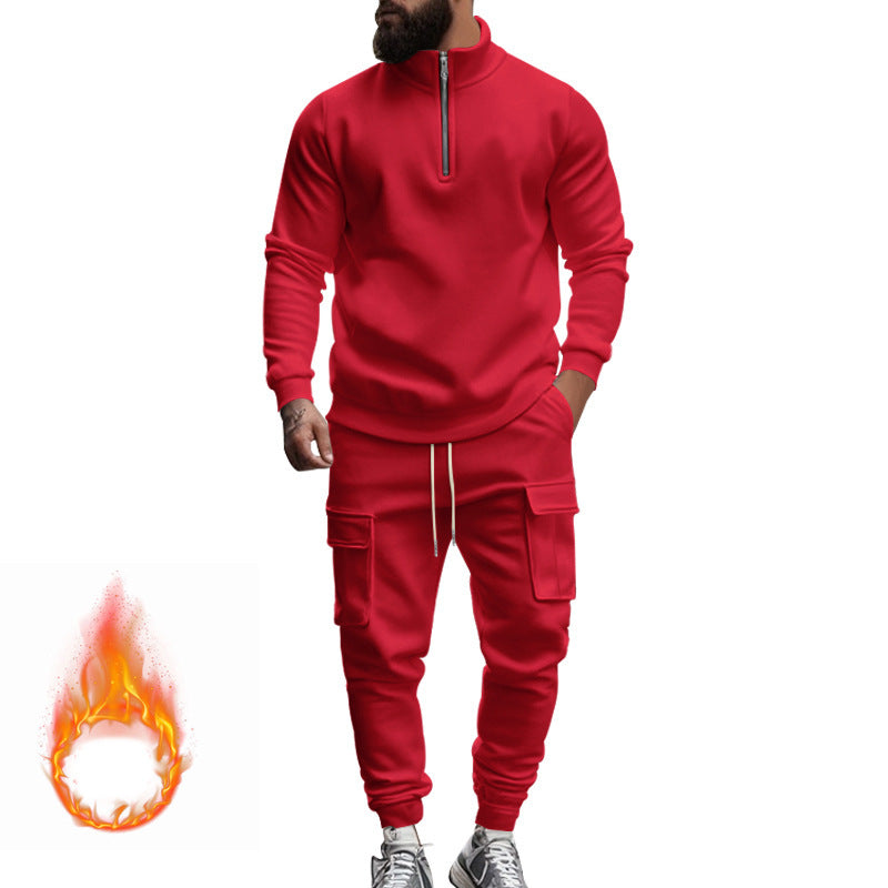 Men's sporty tracksuit with higher collar and practical pockets Lisslune