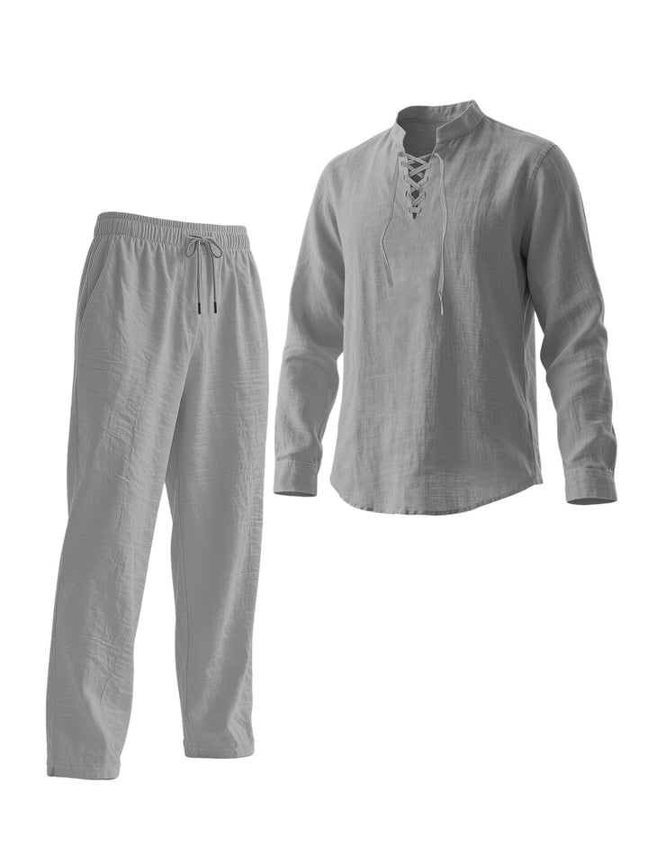 Men's Elegant Leisure Set with Breathable Top and Comfortable Pants Lisslune