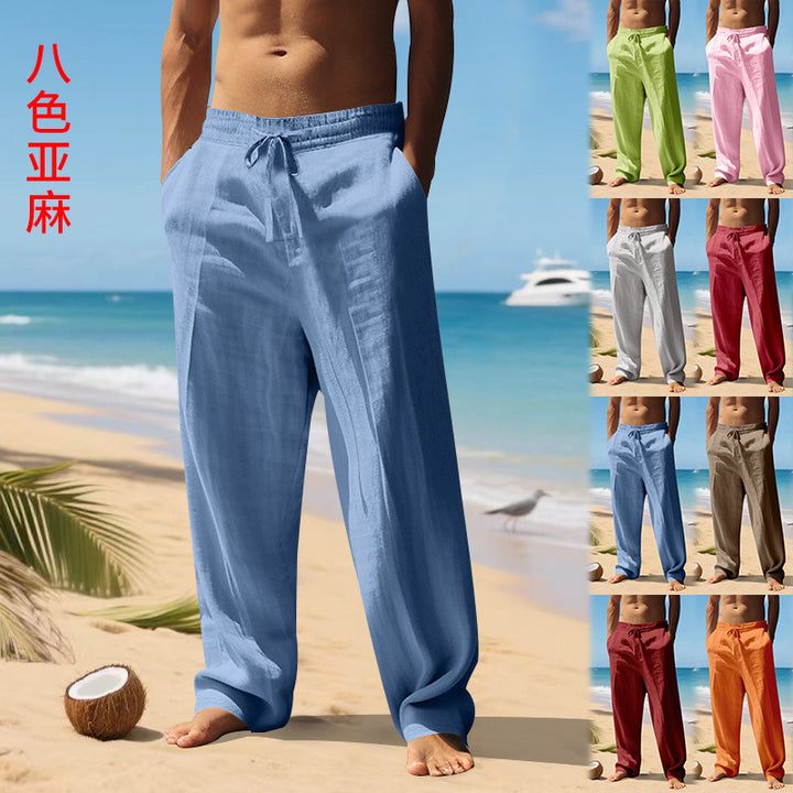 Men's airy beach pants with elastic waistband and side pockets Lisslune