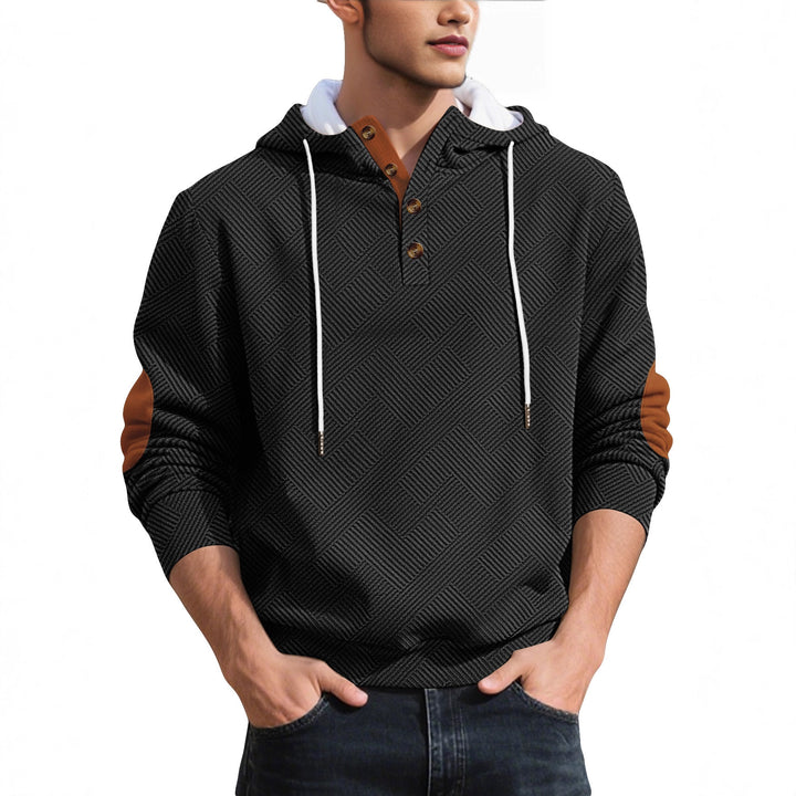 Men's stylish hoodie with textured material and fashionable accents Lisslune